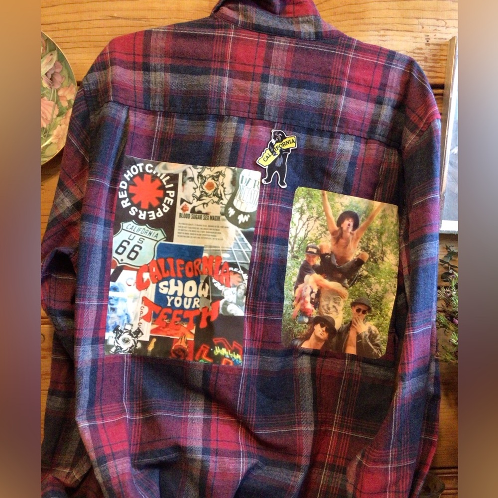 SLE ! Upcycled Chili Peppers  flannel
